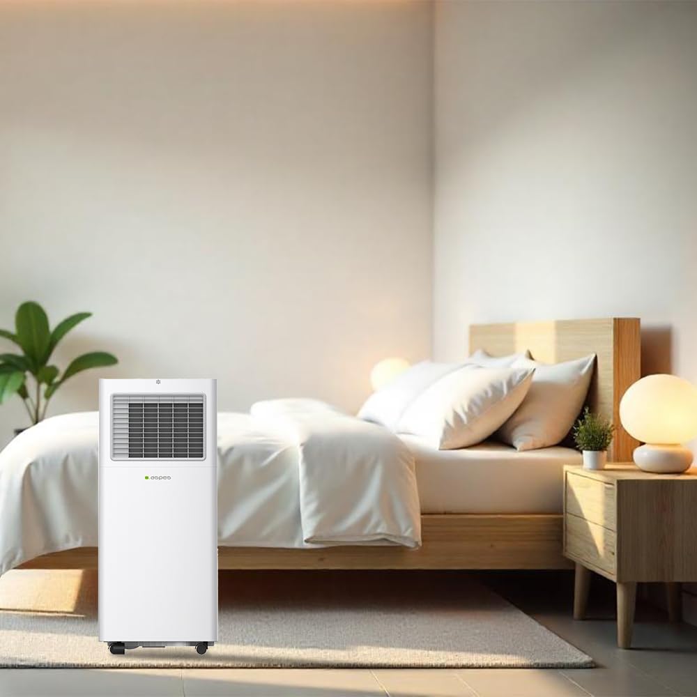 Aspes Aire Acondicionado Portátil, 9000 BTU. AAAP900F. Solo frío, Display LED Táctil, Temporizador, Mando a Distancia, Kit instalación ventana incluido, Clasificación Energética A