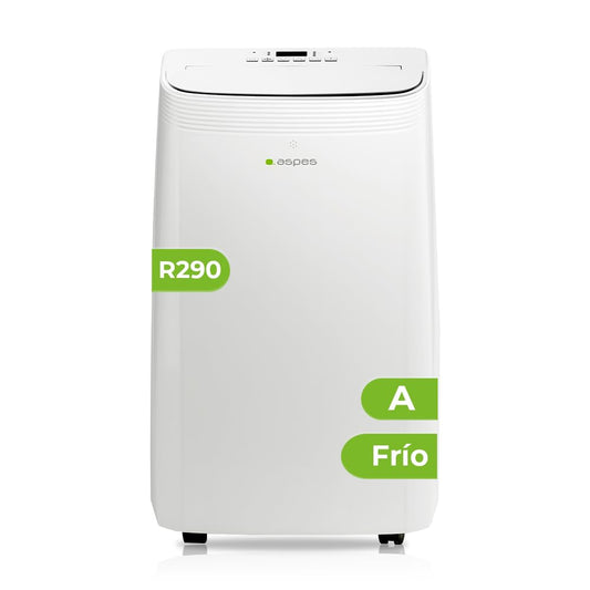Aspes Aire Acondicionado Portátil, 12000 BTU. AAAP1200F. Solo frío, Display LED manual, Temporizador, Mando a Distancia, Kit instalación ventana incluido, Clasificación Energética A