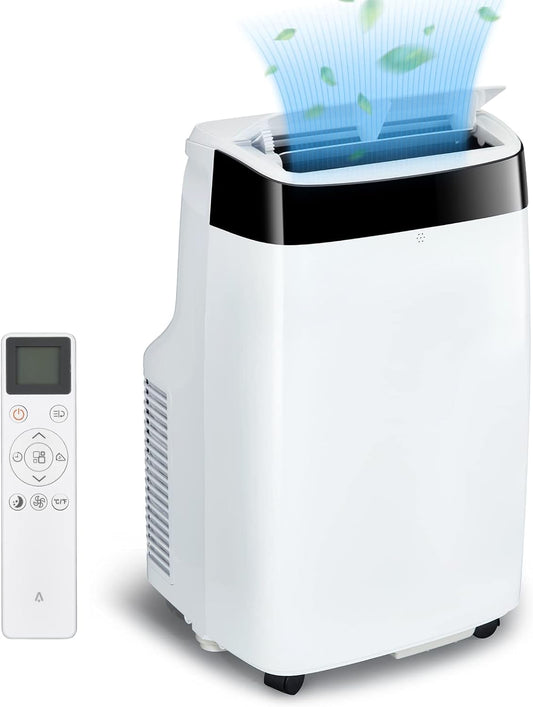 Agrestem 10000btu aire acondicionado portátil, unidad de CA portátil con control remoto y kit de ventana, función 3 en 1, 550 metros cuadrados Cobertura de pies, aire acondicionado portátil para