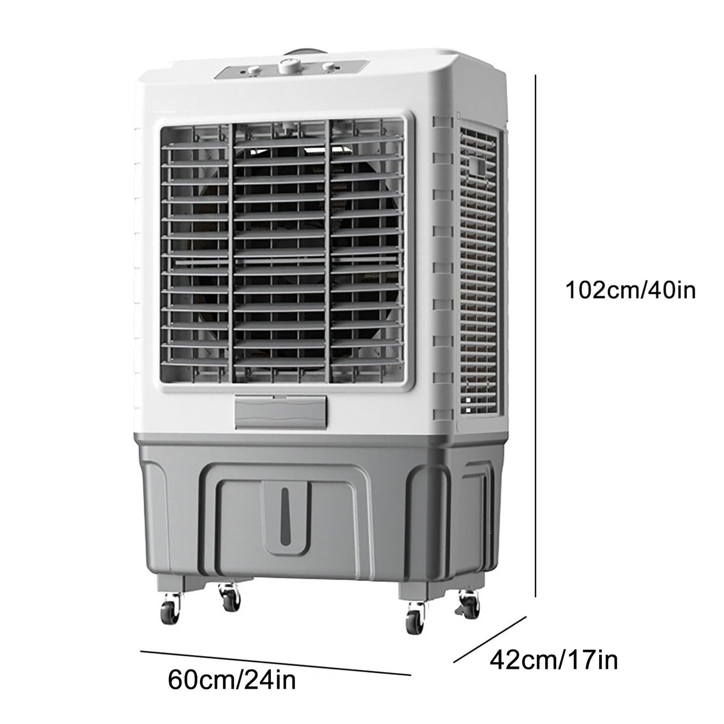 Swamp Cooler - Enfriador de aire evaporativo con 3 velocidades y oscilación de 120°, portátil, para interiores y exteriores, patio, garaje