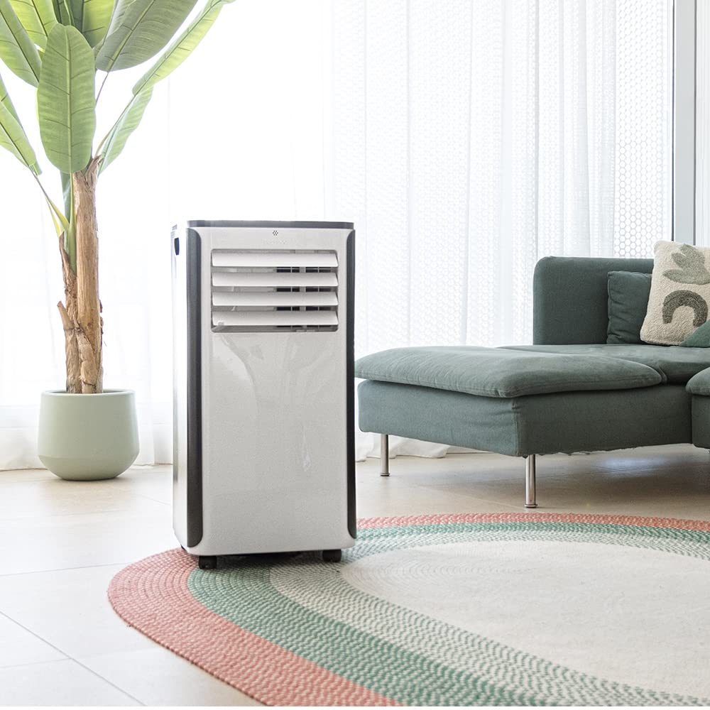 Cecotec Aire Acondicionado Portátil con Mando a Distancia, Wifi y Bomba de Calor ForceClima 9500 Soundless Heating Connected. 9000 BTU, Pantalla LED, 5 Modos, Cobertura 20-25m2