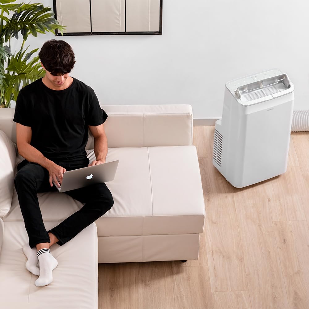 Cecotec Aire Acondicionado Portátil con Mando a Distancia, Wifi y Bomba de Calor ForceClima 12800 Soundless Heating Connected. 12000 BTU, Pantalla LED, 5 Modos, Cobertura 26-28m2