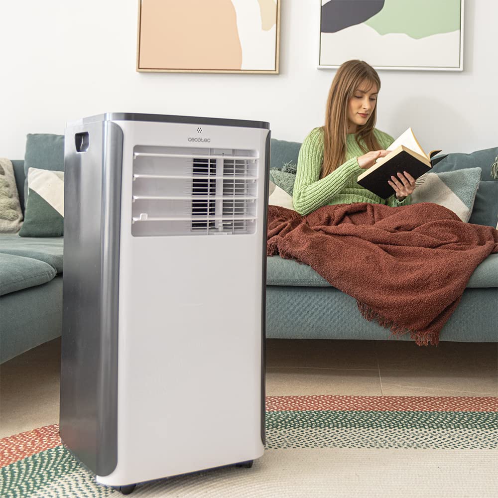 Cecotec Aire Acondicionado Portátil con Mando a Distancia, Wifi y Bomba de Calor ForceClima 9500 Soundless Heating Connected. 9000 BTU, Pantalla LED, 5 Modos, Cobertura 20-25m2